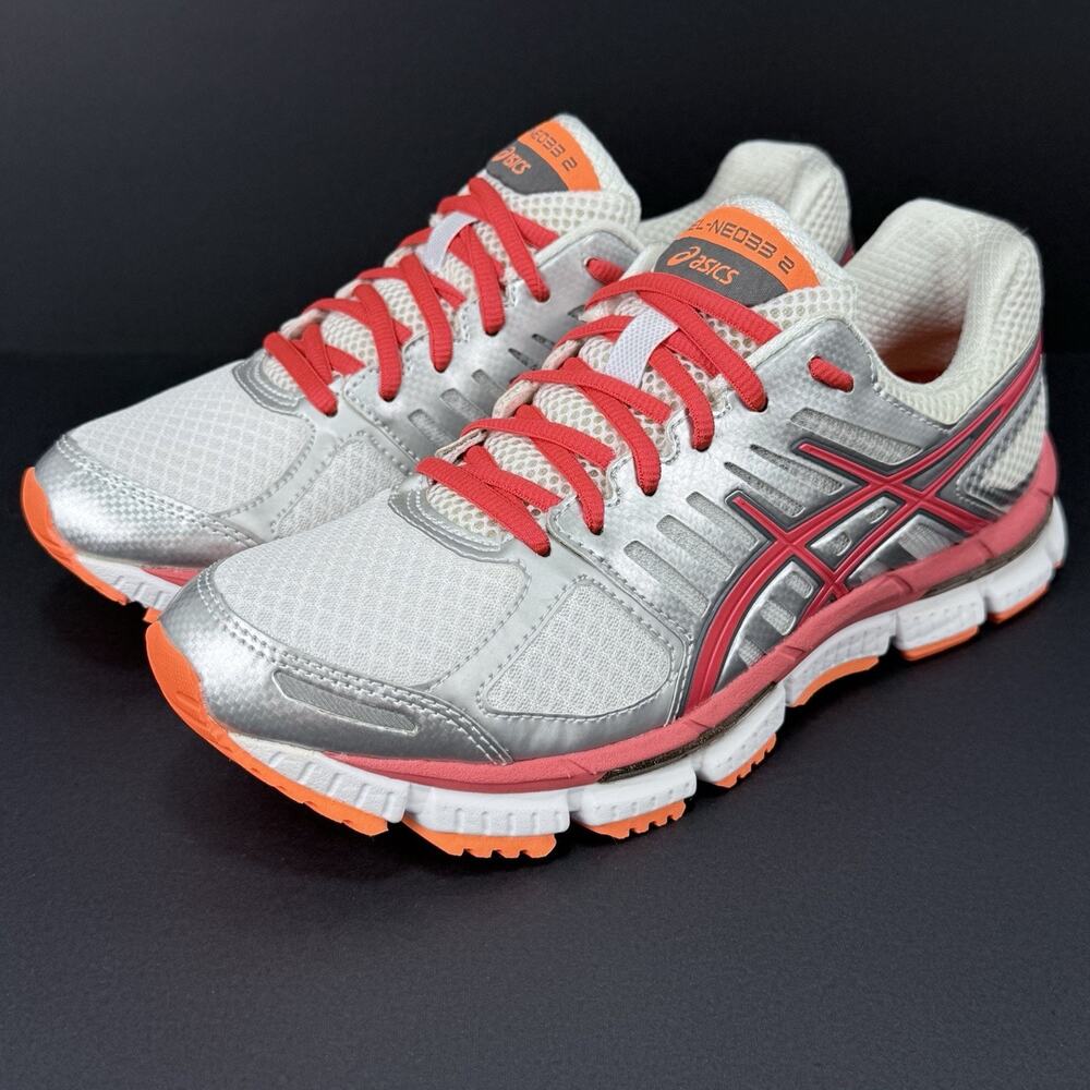 ASICS Gel-Neo33 2 Women’s Size 7.5 Gray Orange Running Shoes Pre-owned Excellent
